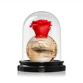 Lattafa Pride Lahdath 100ml Eau De Parfum gold rose bottle under glass dome