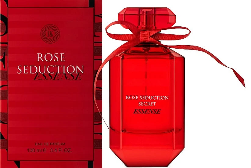 Fragrance World Rose Seduction Secret Essense bottle and box